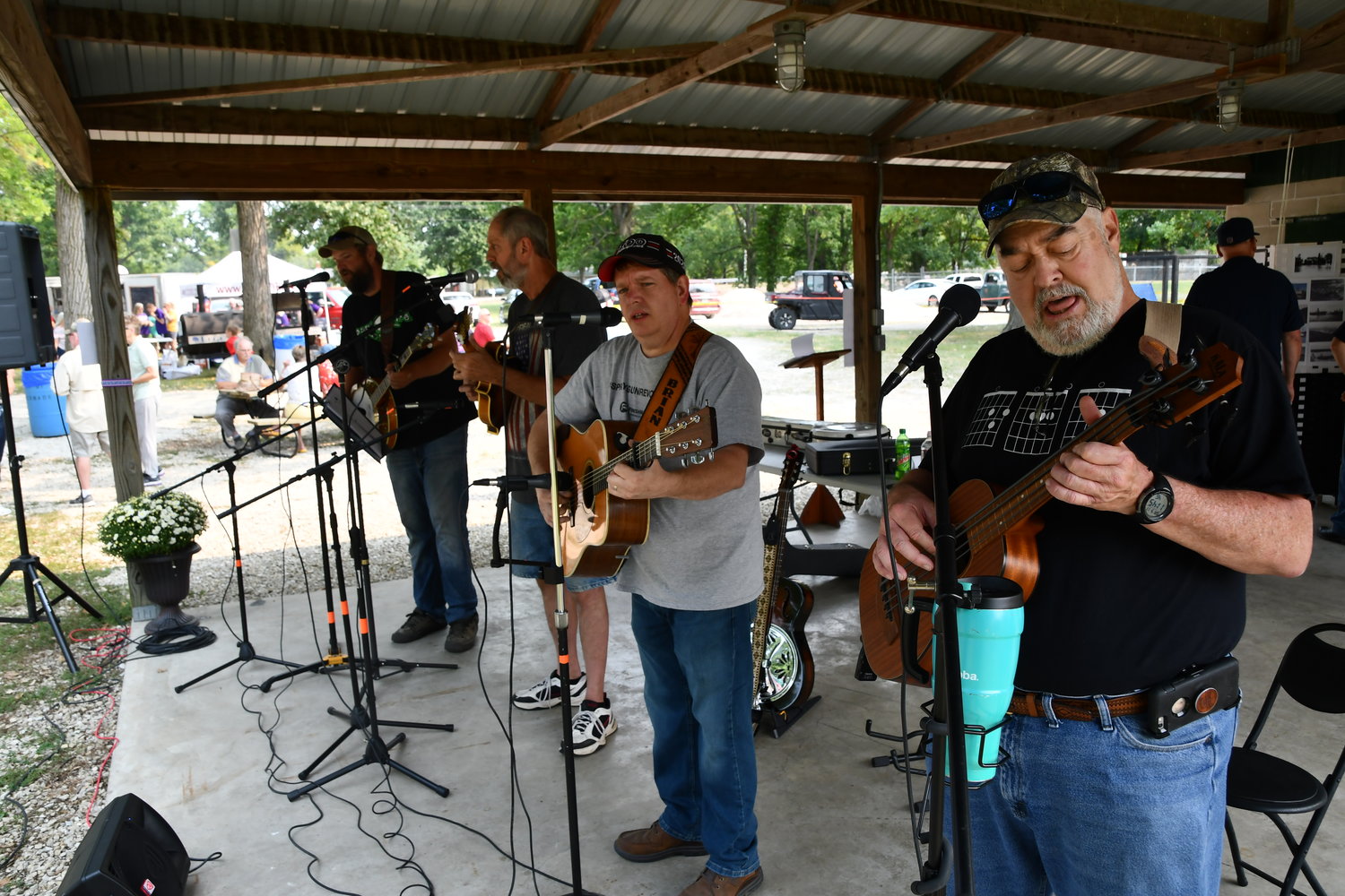 Members of the Gasconade River Band picked tunes throughout the afternoon picnic.